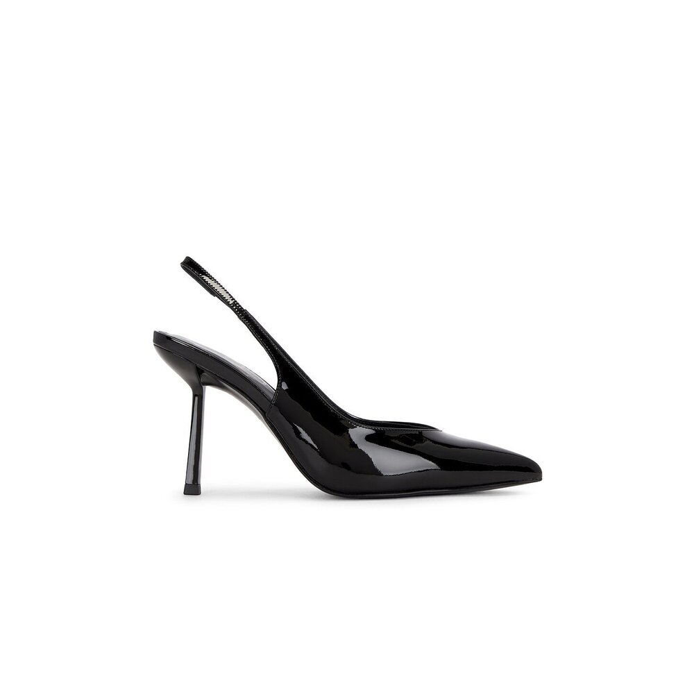 Michael Costello x REVOLVE Raquel Pump in Black pointed toe sling-back high heel